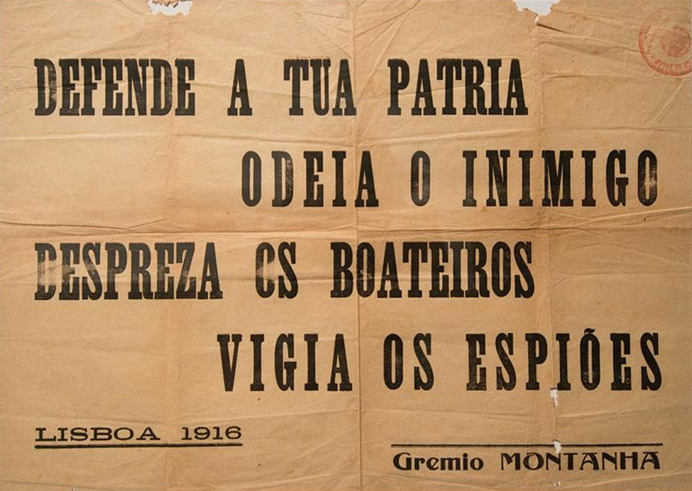 Panfleto de propaganda na 1ª Guerra mundial. Coleção António Ventura.<br />
Foto: Gulbenkian
