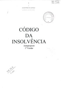 Anteprojecto de Código da Insolvência - 2004